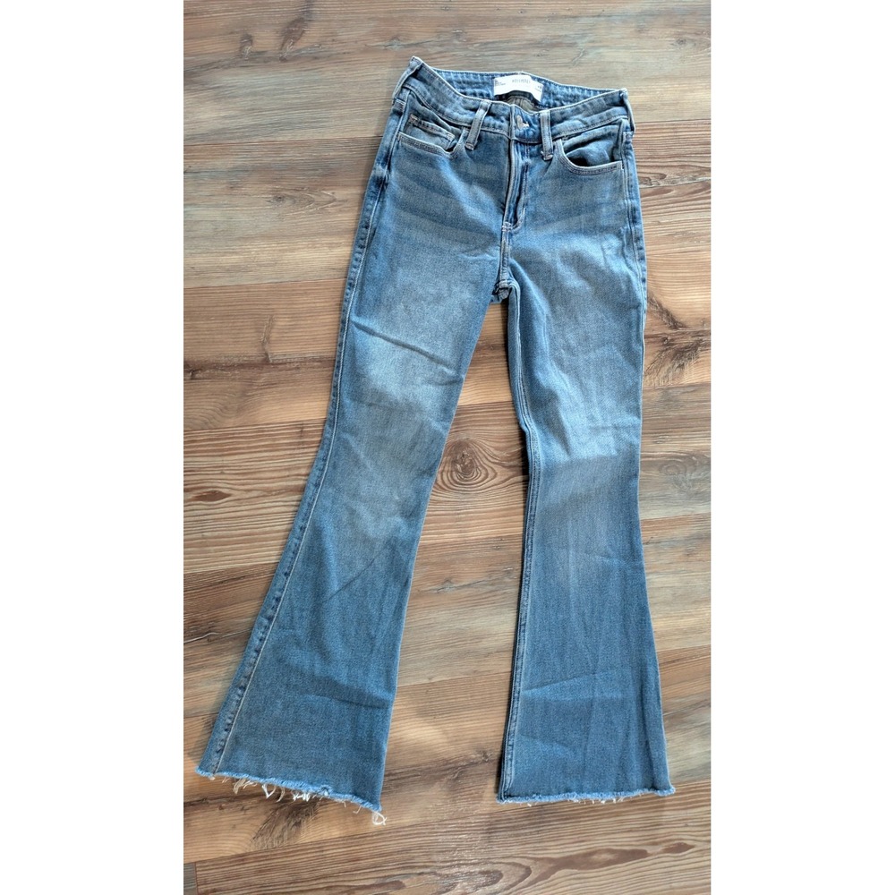 Hollister High Rise Flare Wide Leg Medium Wash Denim Jeans 25 0 Regular